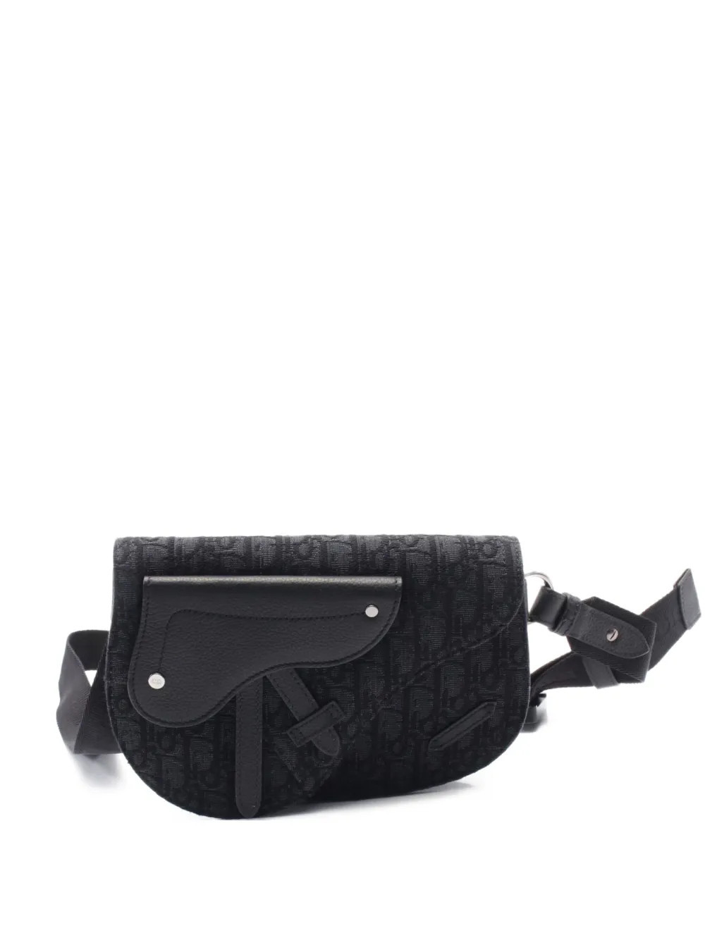 Christian Dior Pre-Owned 2010s Oblique Saddle cross body bag - Black | Farfetch Global