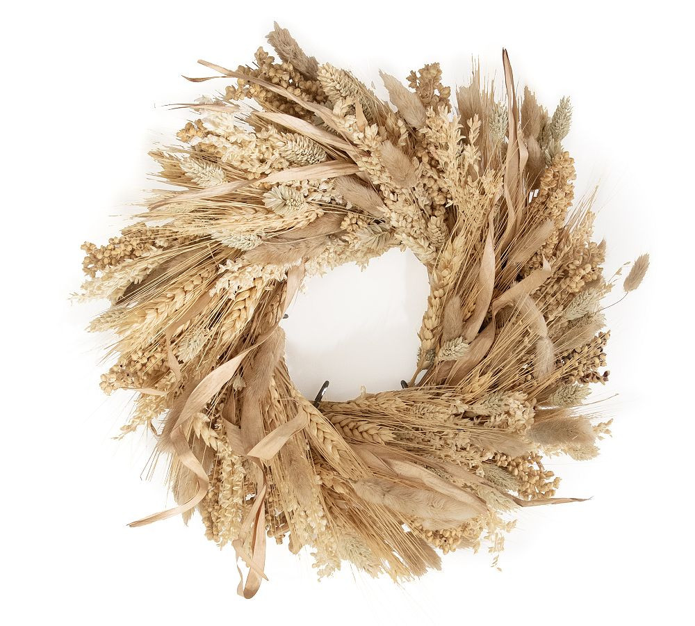 Dried Fall Grain Wheat Wreath | Pottery Barn (US)