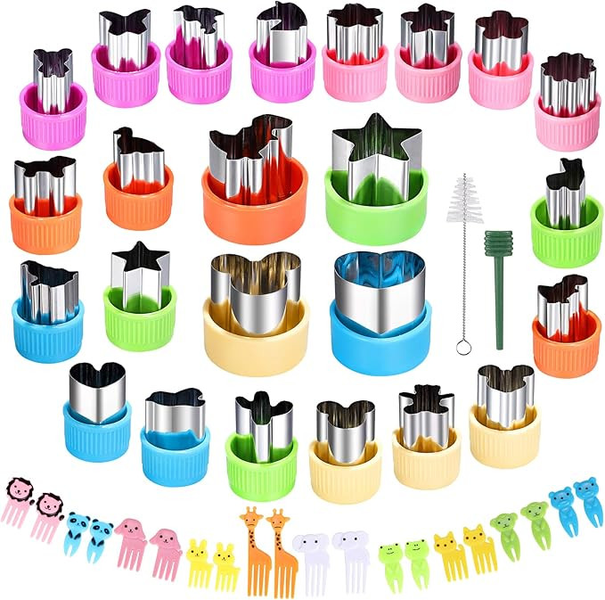 Vegetable Cutter Shapes Set Mini Sizes Cookie Cutters Set Fruit Cookie Pastry Stamps Mold Food De... | Amazon (US)