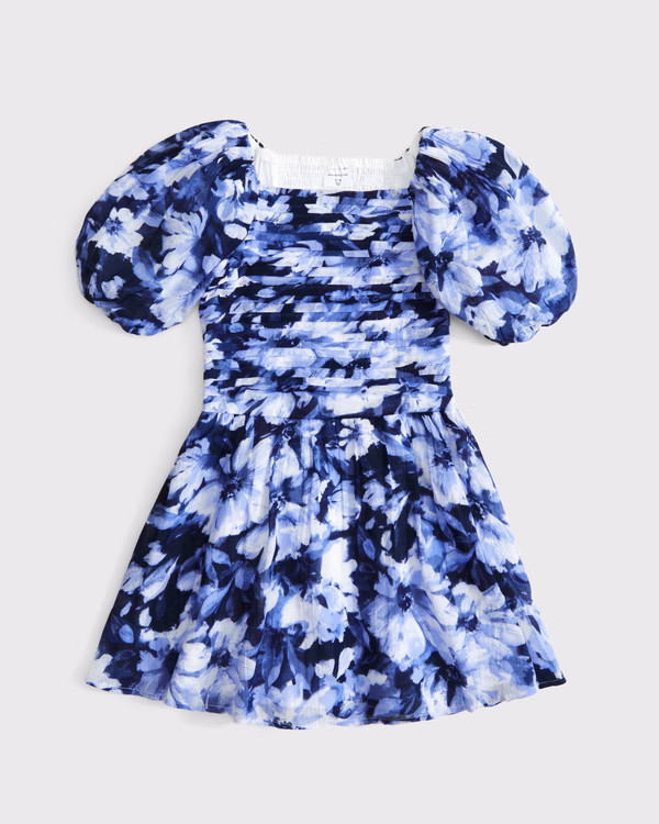 girls emerson puff sleeve mini dress | girls new arrivals | Abercrombie.com | Abercrombie & Fitch (US)