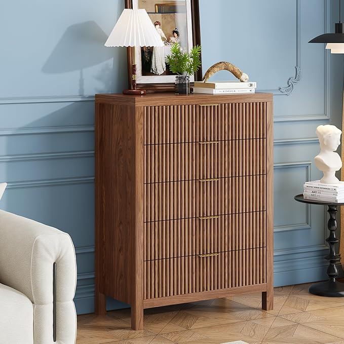 10 Drawer Dresser, 43" Tall Dresser Organizer TV Drawer Cabinet Modern Wood Storage Cabinet, Mode... | Amazon (US)