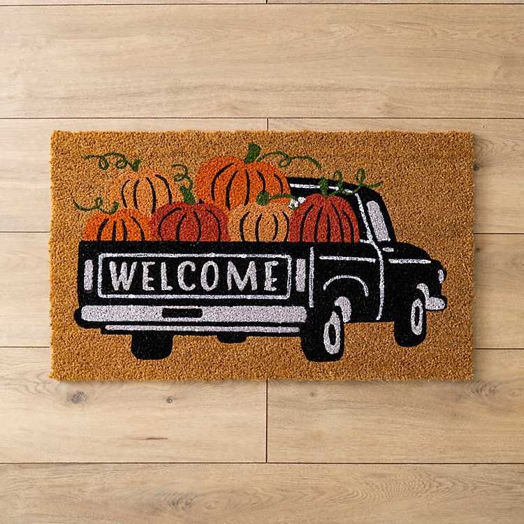New! Welcome Truck with Pumpkins Doormat | Kirkland's Home