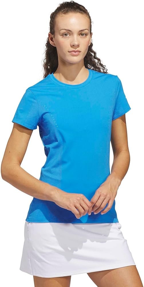 adidas Women's Ultimate365 Tour Engineered Short Sleeve Slim Top | Amazon (US)