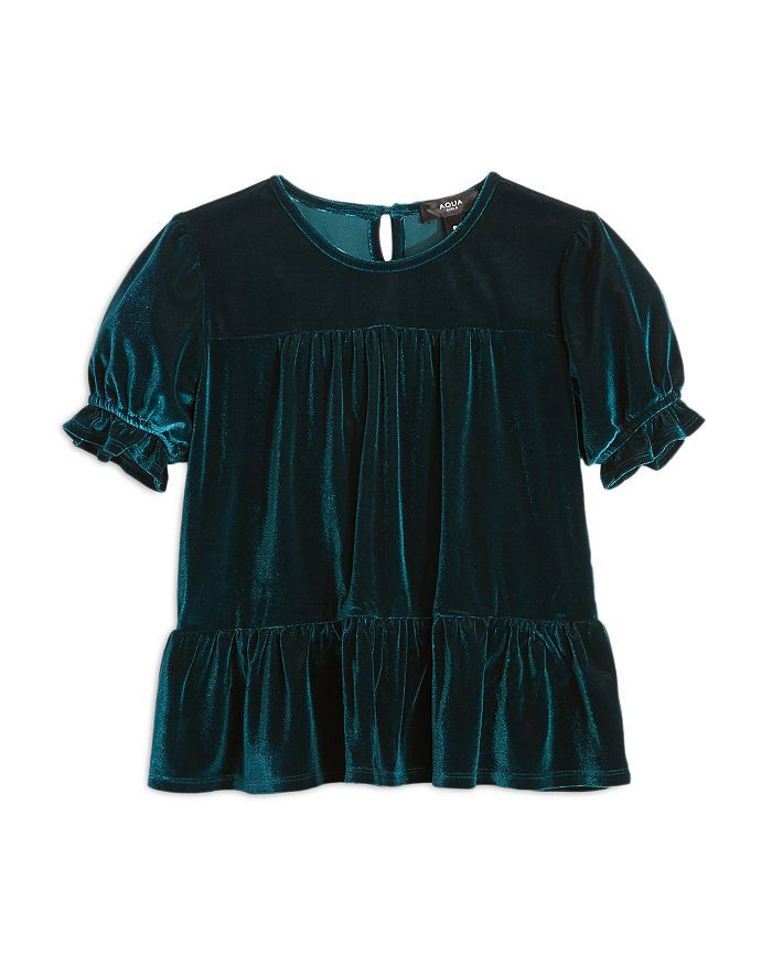 Girls' Velvet Ruffle Top, Big Kid - 100% Exclusive | Bloomingdale's (US)