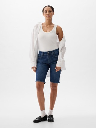 9" Mid Rise Denim Bermuda Shorts | Gap Factory