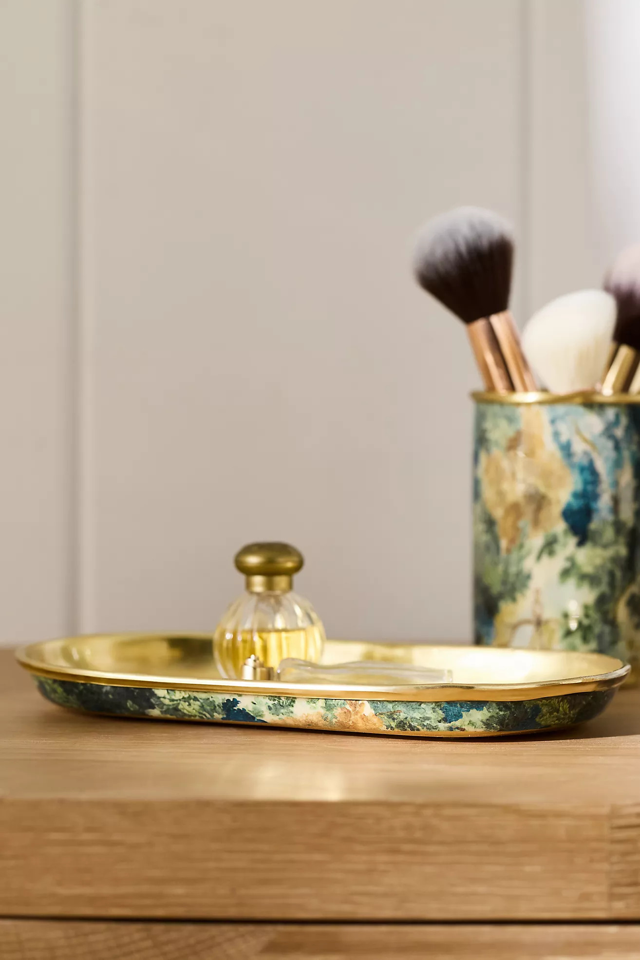 Mckay Patterned Metal Bath Tray | Anthropologie (US)