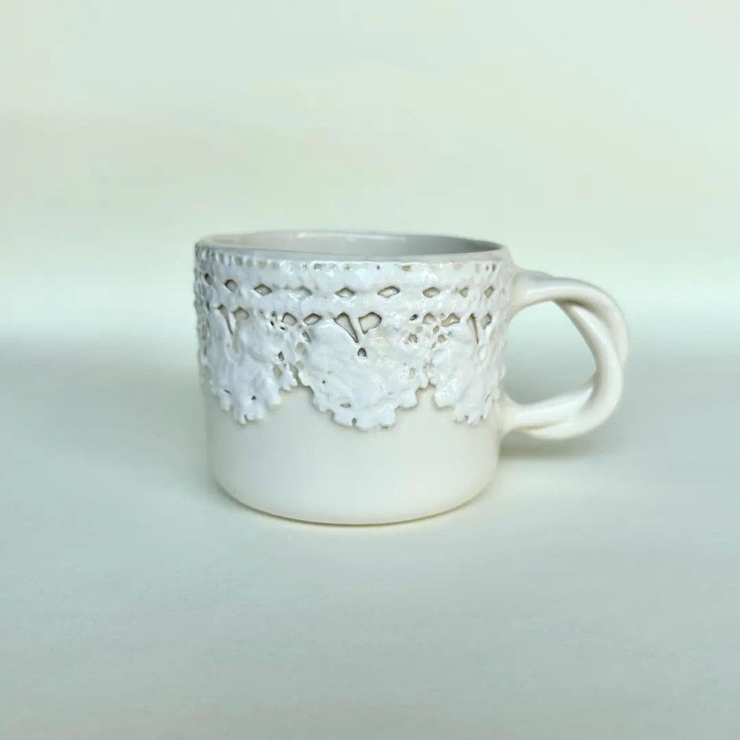 Handmade Ceramic Mug – Lace Imprint Cup No.1 | Unique Pottery Coffee Mug 250 Ml - Etsy | Etsy (US)