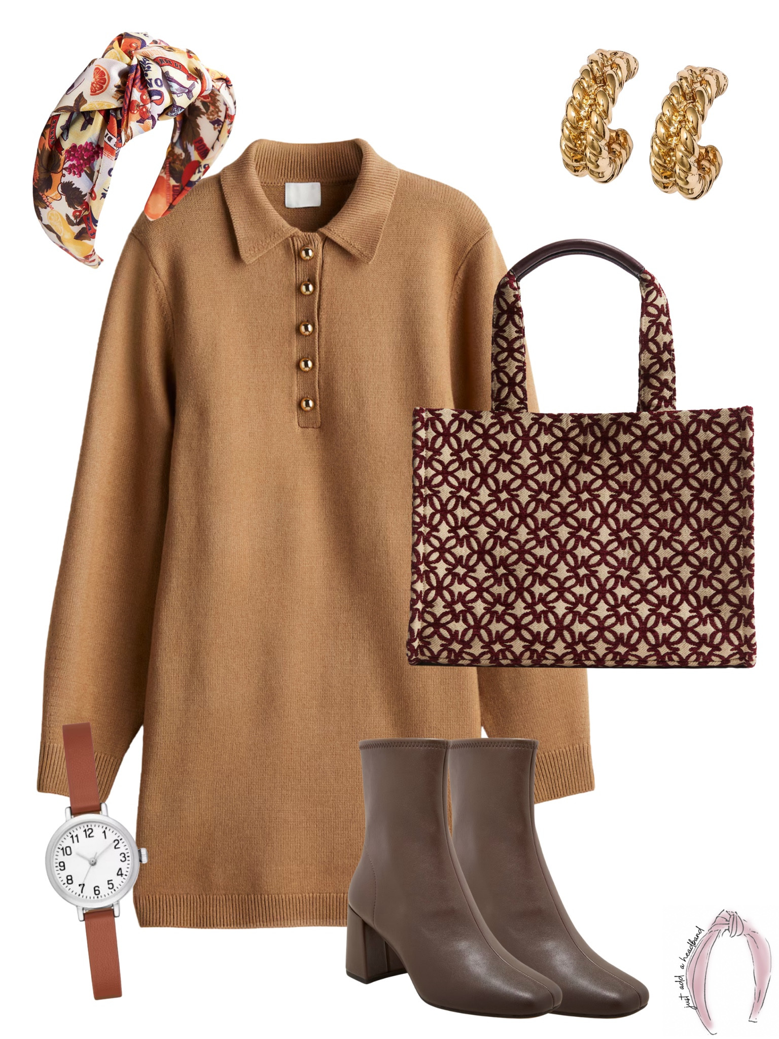 This collared knit dress and patterned fall tote are the perfect outfit choice for lunch with the girls! 

#LTKStyleTip #LTKSeasonal #LTKFindsUnder50