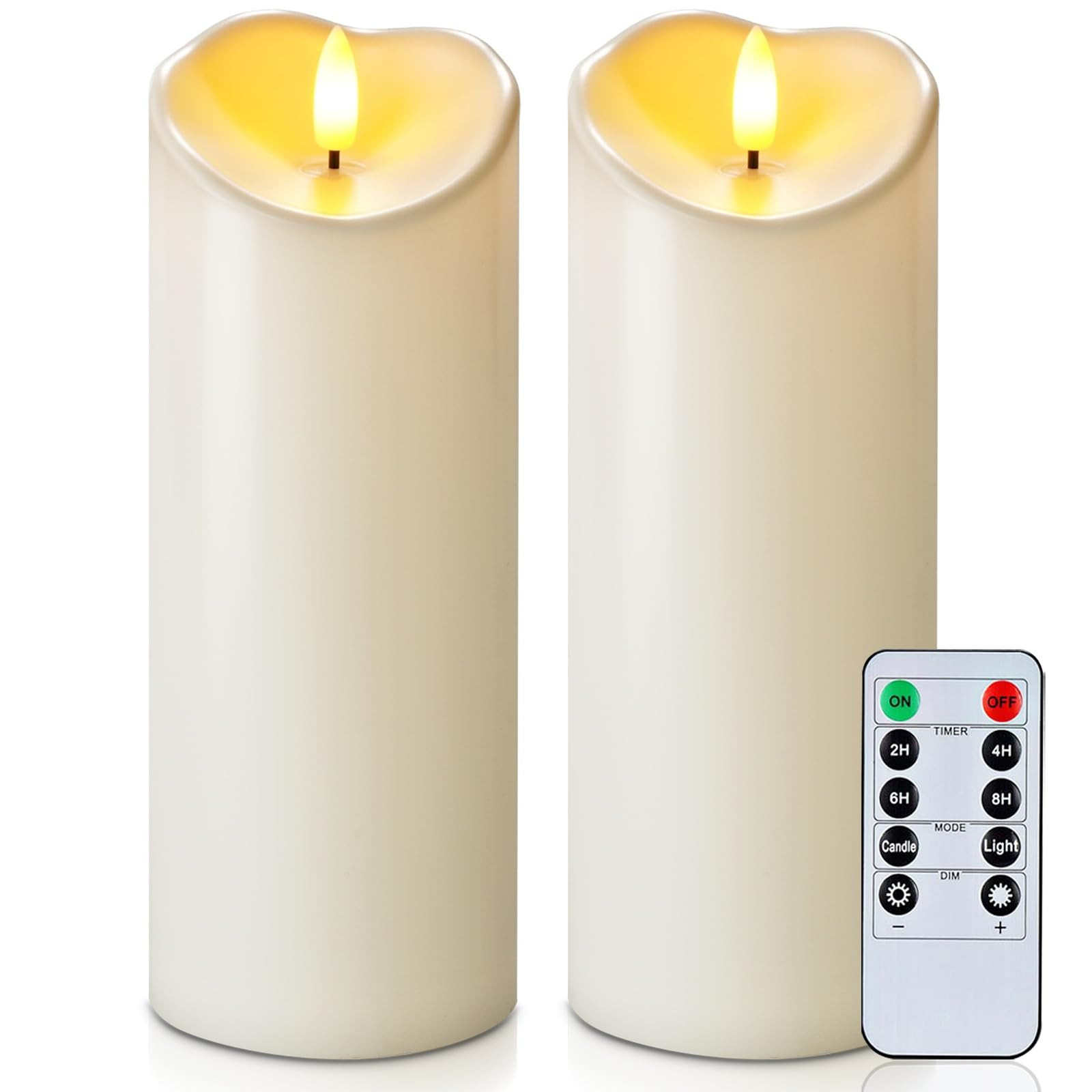 Homemory Outdoor Waterproof LED Candles, Battery Operated with Remote and Timers, Electric Fake P... | Amazon (US)