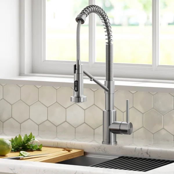 KRAUS Bolden 2-in-1 Commercial Style Pull-Down Single Handle Water Filter Kitchen Faucet for Reve... | Wayfair North America