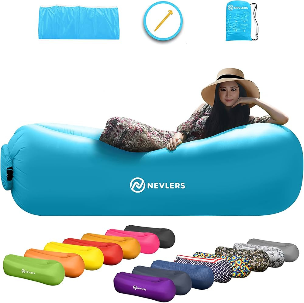 Nevlers Air Couch Inflatable Lounger | Perfect as Beach Chair Camping Chairs Lounge Chair & Inclu... | Amazon (US)
