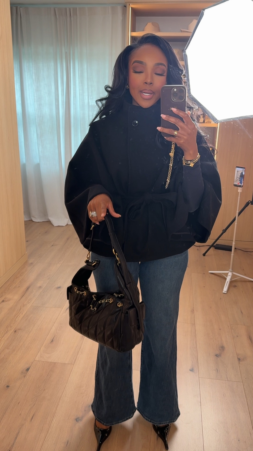 Layered, polished, and effortless — this is one of those outfits that instantly makes you feel put together with minimal effort. The structured outer layer adds shape while still feeling comfortable, and the classic denim balances everything for an easy everyday look.

This is a long-term shopping strategy kind of outfit. Every piece works overtime in your closet, so the cost per wear drops quickly. Style the top with trousers or skirts, and wear the jeans with everything from knits to blazers.

Perfect for casual workdays, errands, coffee meetings, travel days, or weekend plans.

📏 Sizing:
Top/Outer Layer: Size Small  
Jeans: Size Small (27 Long)  
Heels: True to size  

📐 Measurements:
Height 5'4" | Weight 138 lbs | Bust 34D | Waist 27" | Hips 40"

Tap to get details and save this look — it’s an elevated everyday outfit you’ll keep reaching for.

everyday chic outfit, polished casual style, neutral layering look, classic denim outfit, effortless elevated style, timeless wardrobe staples

Follow me on Instagram and YouTube @kirasfashionfinds