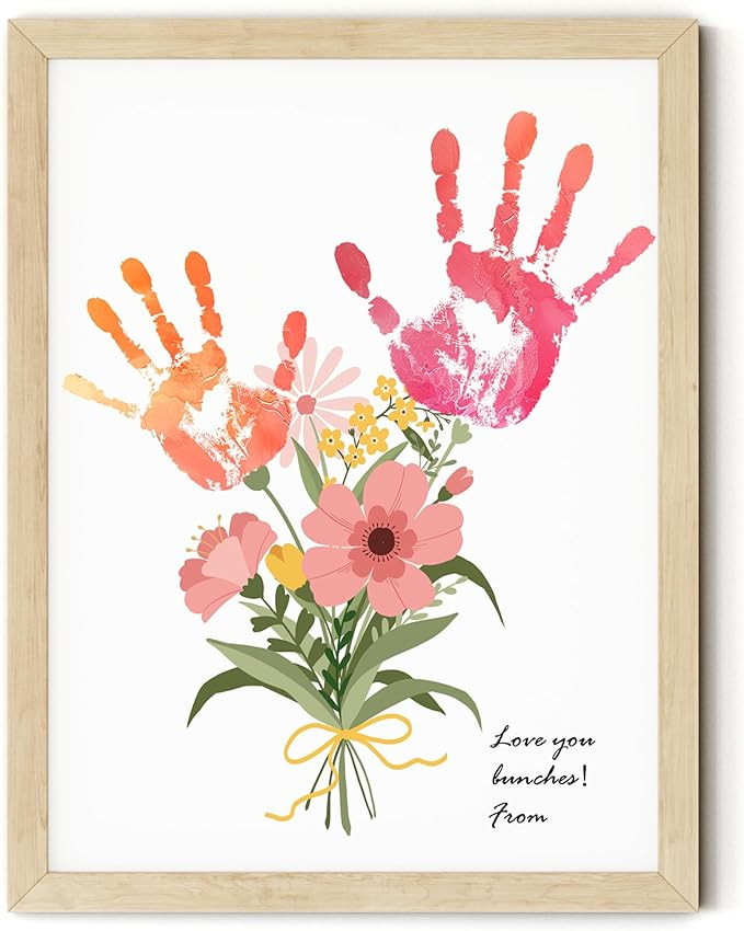 TwoDays Flower Bouquet Handprint Art Craft DIY Kit, Unique Gifts for Mom From Daughter or Son for... | Amazon (US)