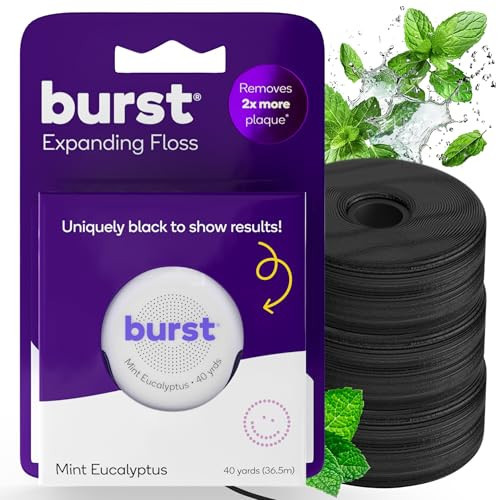 BURST Expanding Dental Floss Kit (Mint Eucalyptus/120 Yards/Starter Kit + 3 Refills) | Stain Absorbing & Woven Tooth Floss with Xylitol Coating to Fight Cavities | Vegan | Paraben Free Expanding Floss | Amazon (US)