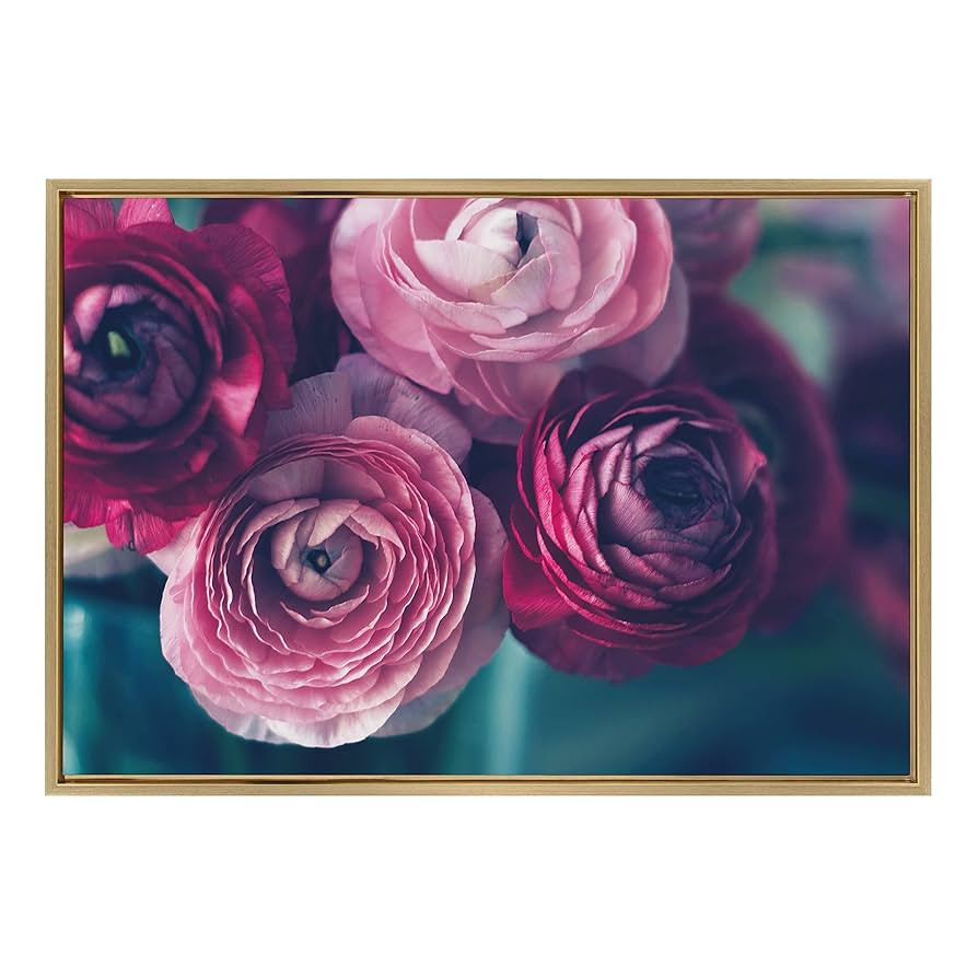 Kate and Laurel Sylvie Yours Truly Framed Canvas Wall Art by Kristy Campbell; 23x33 Gold; Decorat... | Amazon (US)