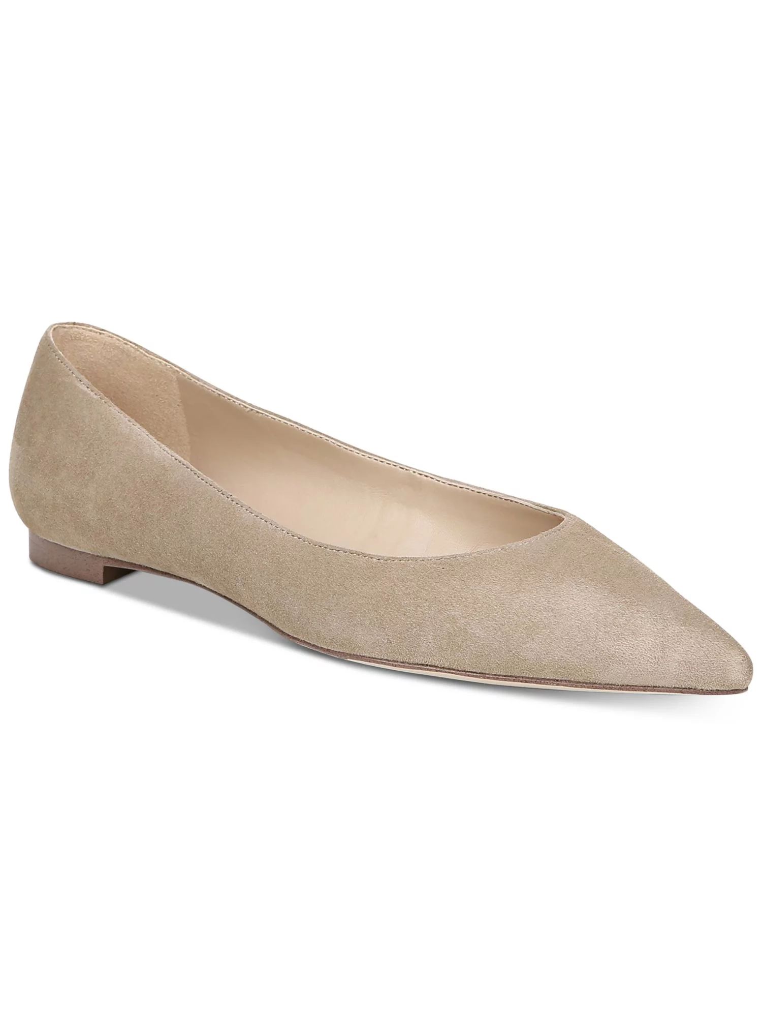 SAM EDELMAN Womens Beige Cushioned Comfort Sally Pointed Toe Slip On Leather Ballet Flats 9 M | Walmart (US)