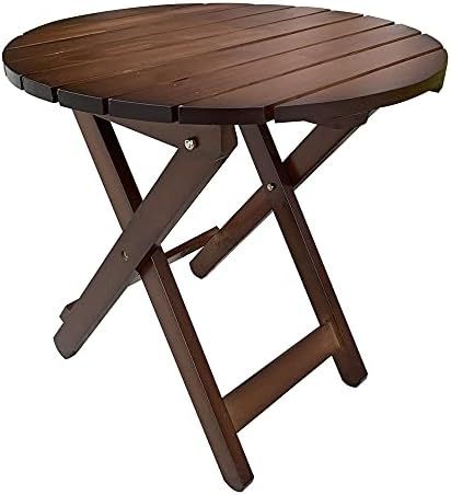B&Z KD-41N Adirondack Round Portable Outdoor Folding Side Table Brown | Amazon (US)