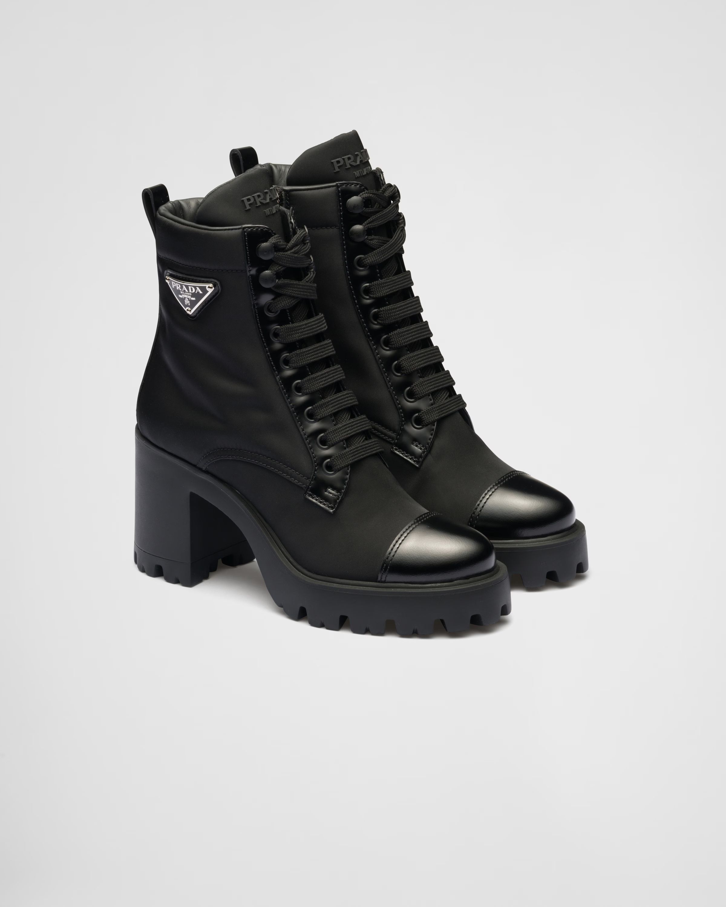 Re-Nylon and leather booties | Prada Spa US