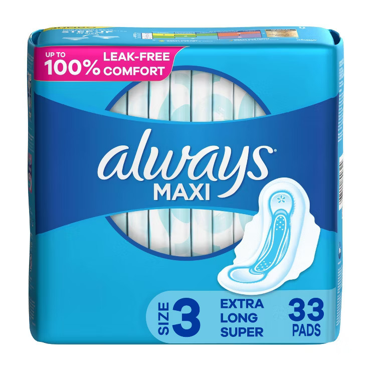 Always Maxi Extra Long Super Pads - Size 3 - 33ct | Target