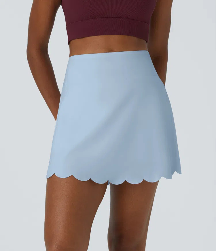 Women’s Softlyzero™ Airy High Waisted 2-in-1 Side Pocket Scallop Hem Cool Touch Tennis Skirt-... | HALARA