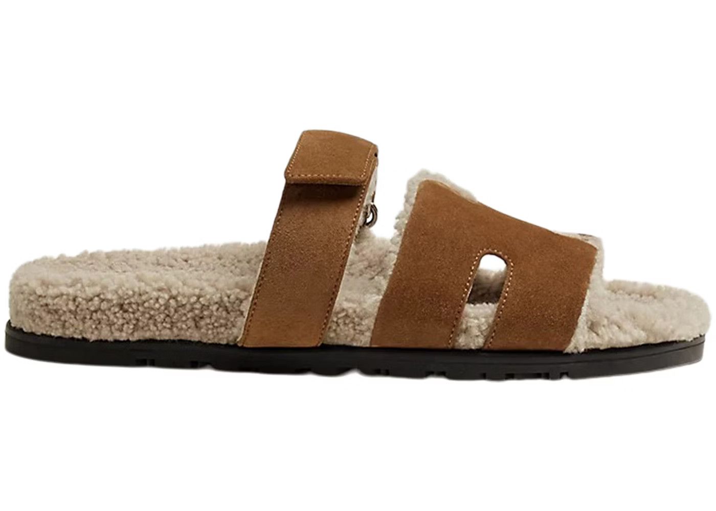 Hermes Chypre SandalBrun Fume Suede Woolskin (M) | StockX