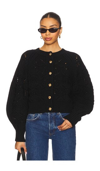 Zimmermann Hypnotic Cable Knit Cardigan in Black. - size 2/M | Revolve Clothing (Global)