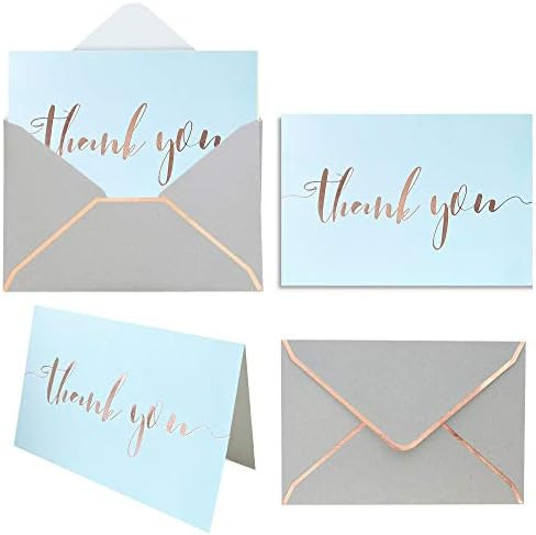 Heavy Duty Thank You Cards with Envelopes - 36 PK - Gold Thank You Notes 4x6 Inches Baby Shower Than | Amazon (US)