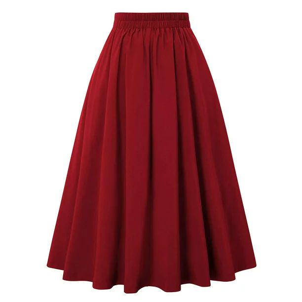 Summer Savings Clearance 2022! BEFOKA Women Casual Skirt With Pockets Vintage High Waist Pleated ... | Walmart (US)
