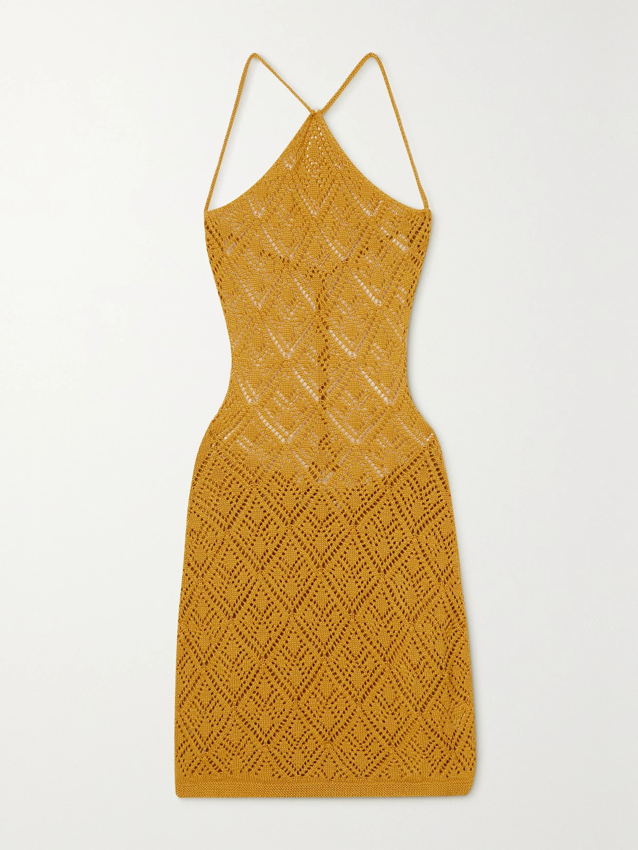 Savannah Morrow - Jamaica Open-back Crocheted Pima Cotton Mini Dress - Yellow | NET-A-PORTER (US)