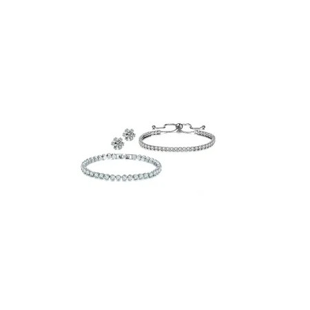 3 Pack Round Cut Adjustable Bracelet, Tennis Bracelet And Studs Set | Walmart (US)