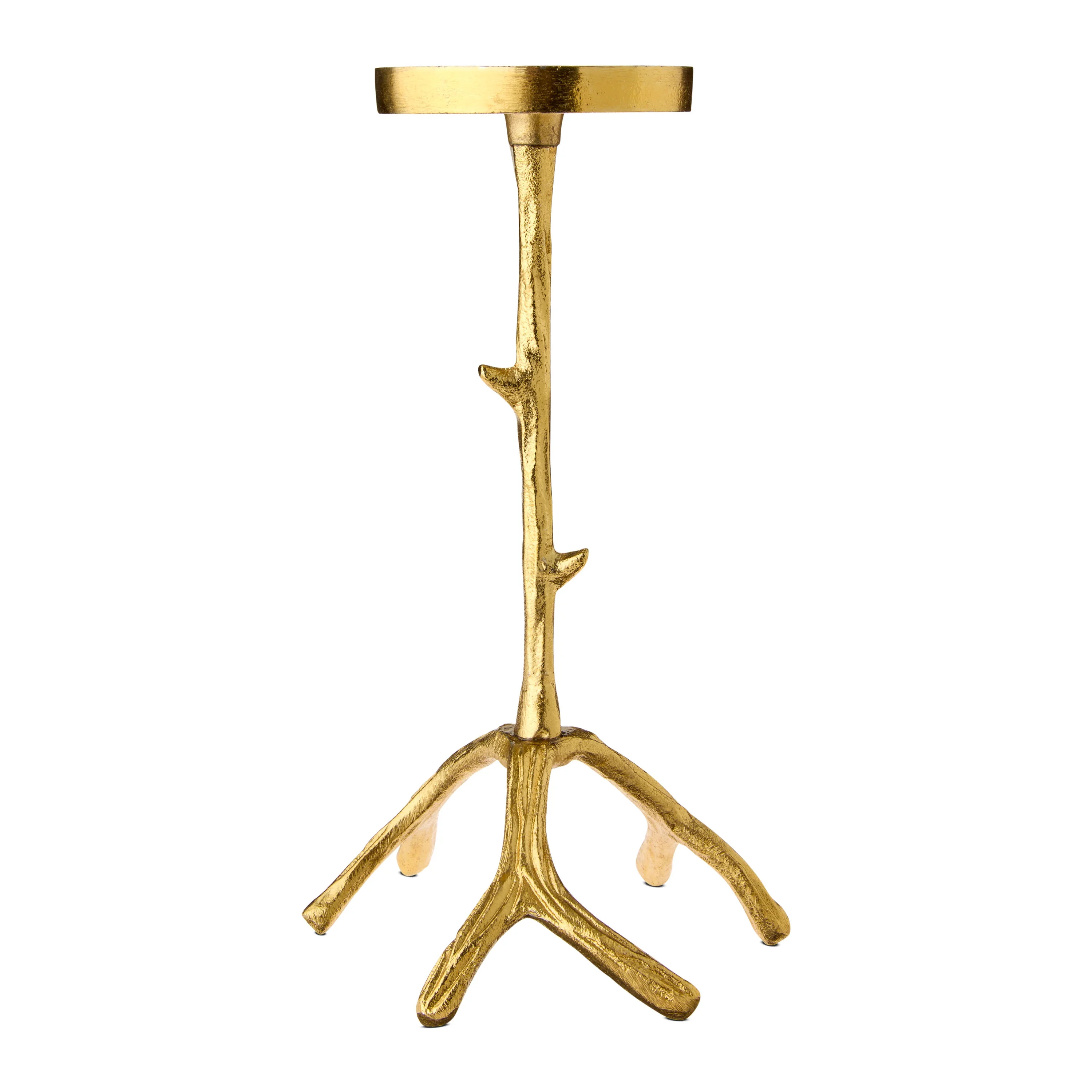 Large Rustic Gold Metal Antler Christmas Pillar Candle Holder, 10", by Holiday Time | Walmart (US)