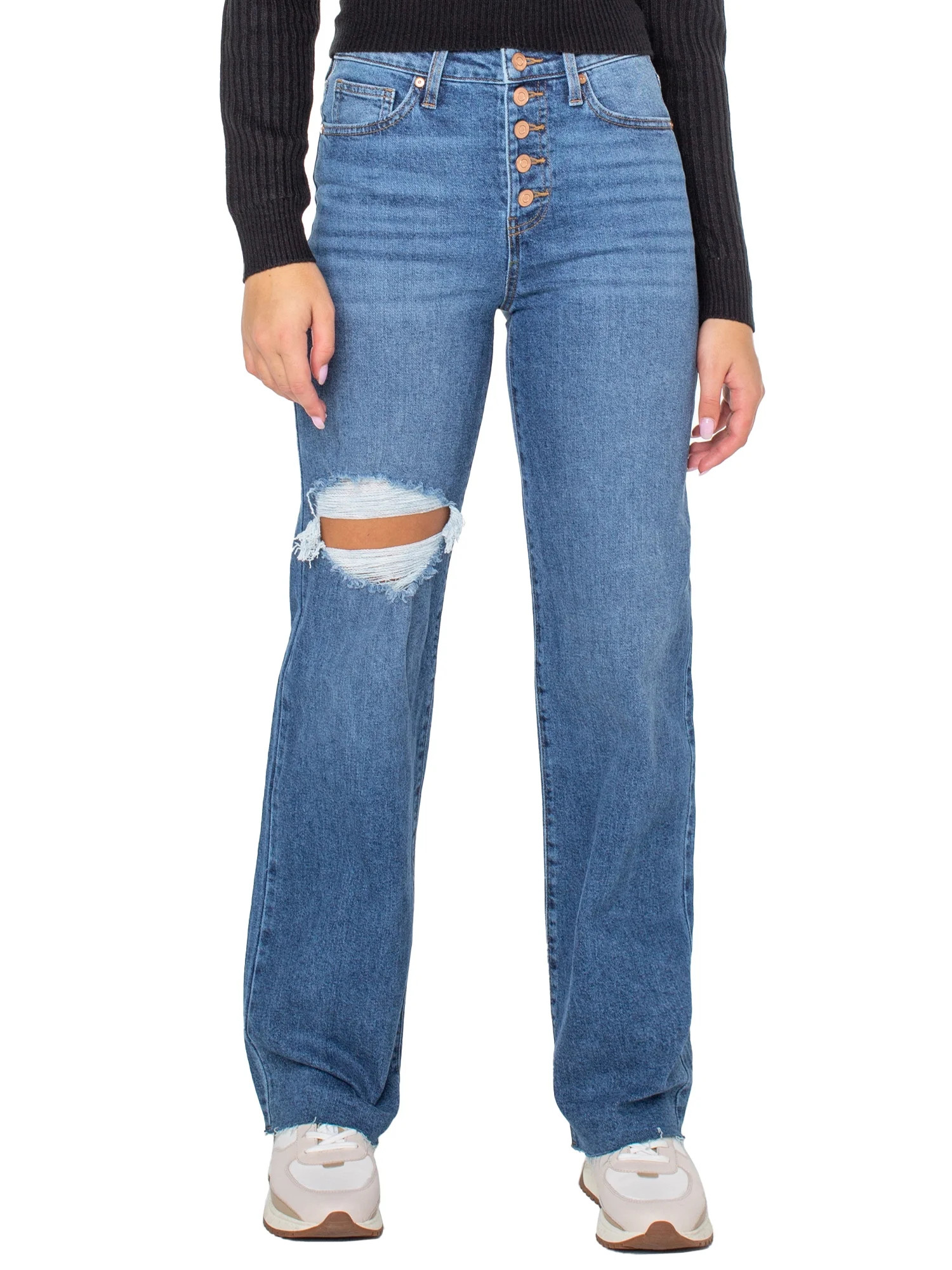 Celebrity Pink Women's High Rise Wide Leg Jean - Walmart.com | Walmart (US)
