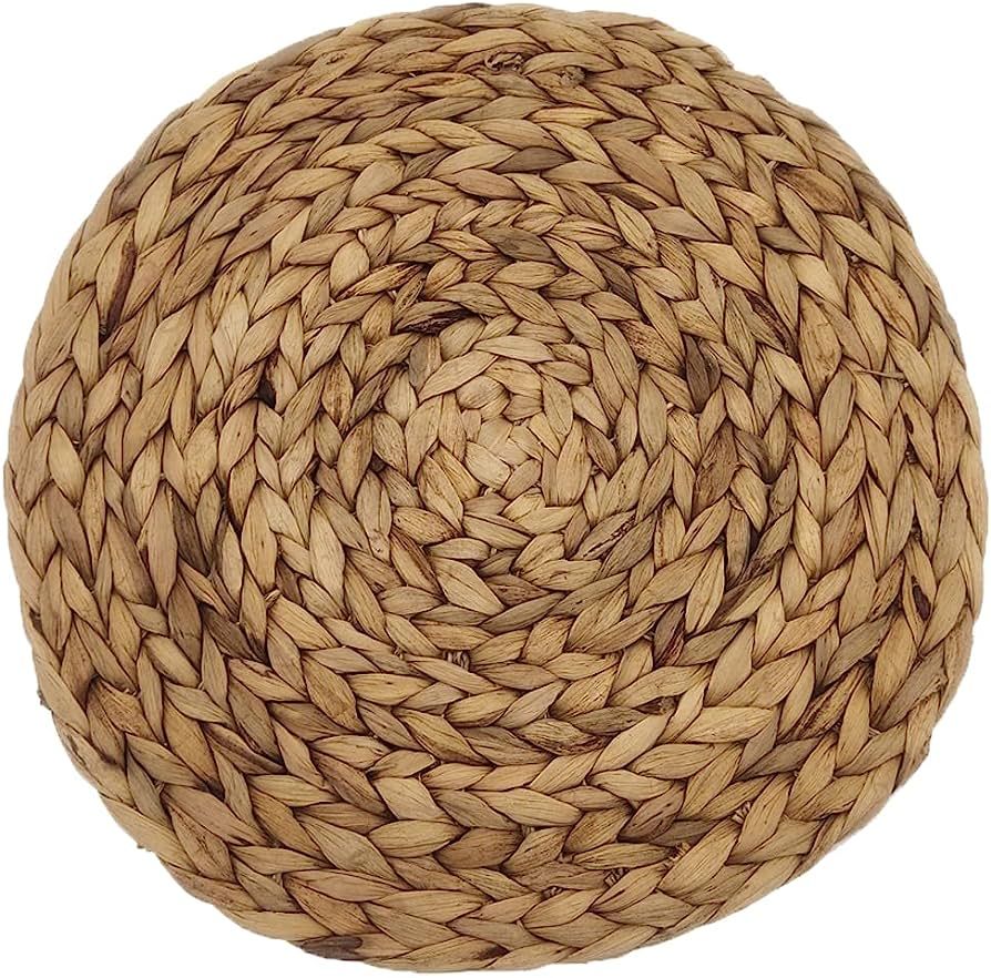 Round Woven Placemats,Set of 6 Natural Water Hyacinth Braided Table Mats Heat Resistant Non-Slip ... | Amazon (CA)