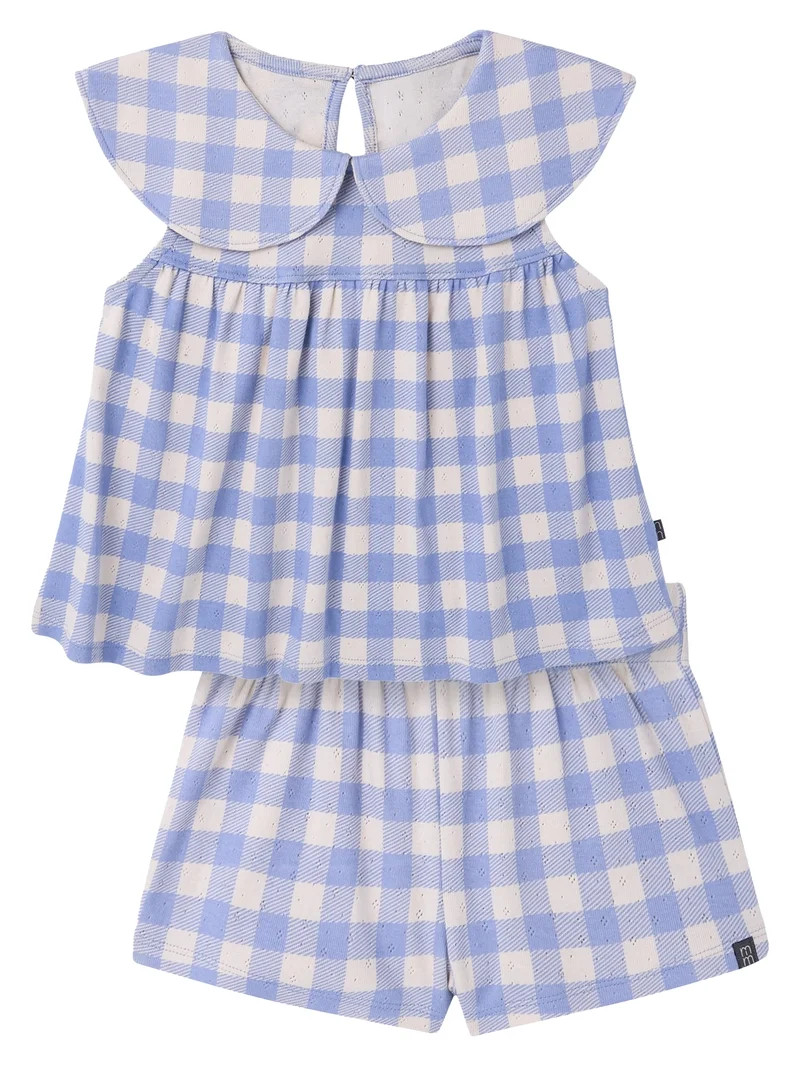 Modern Moments by Gerber Baby and Toddler Girl Ruffle Peter Pant Collar Set, 2-Piece, Sizes 0/3 M... | Walmart (US)