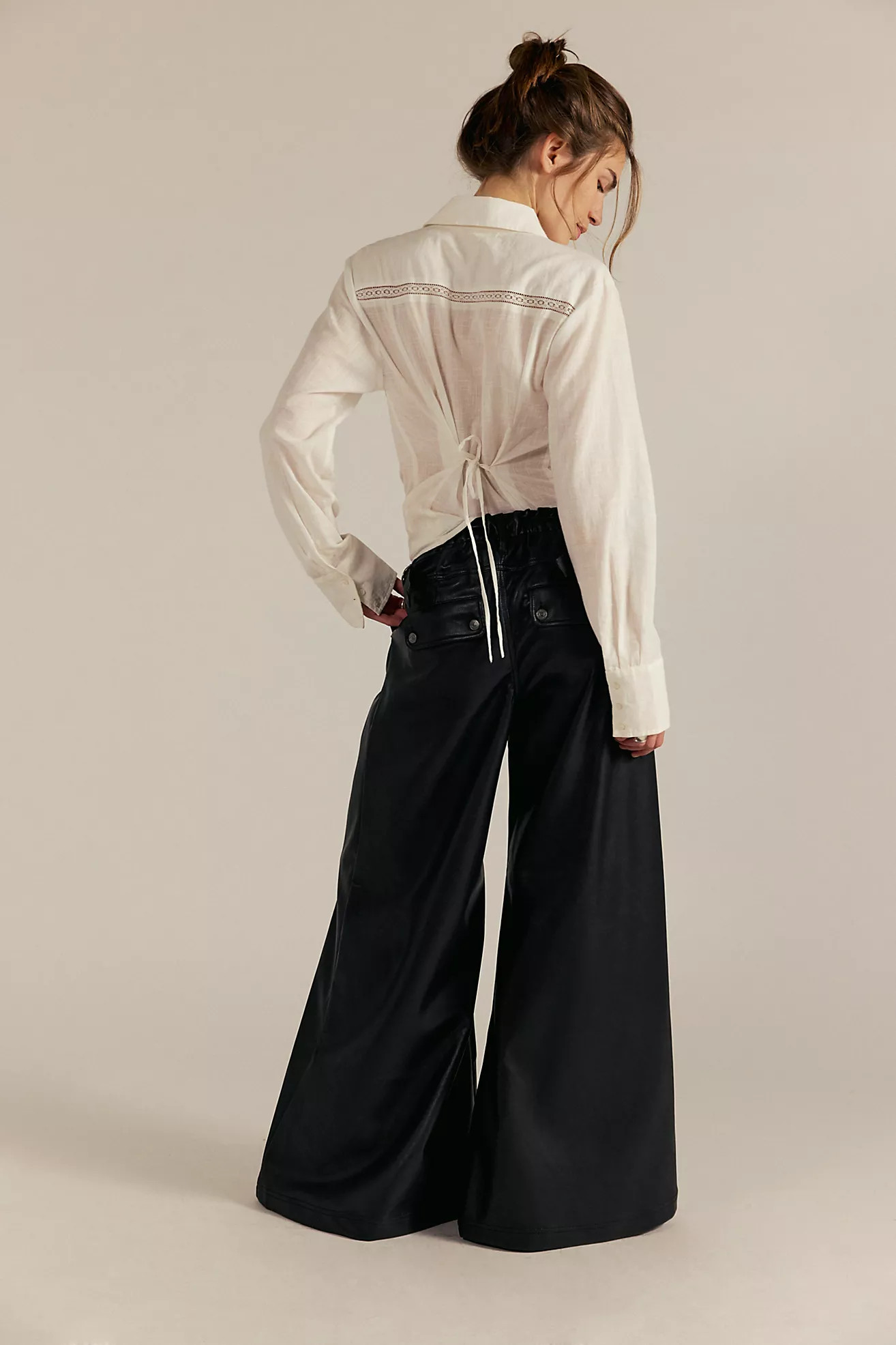 Julien Wide Leg Vegan Leather Pants | Free People (Global - UK&FR Excluded)