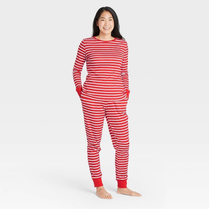 Women's Striped Matching Family Pajama Set - Red | Target