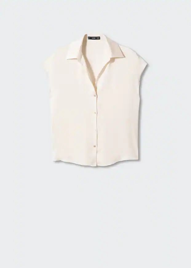 Short-sleeved satin shirt -  Women | Mango United Kingdom | MANGO (UK)