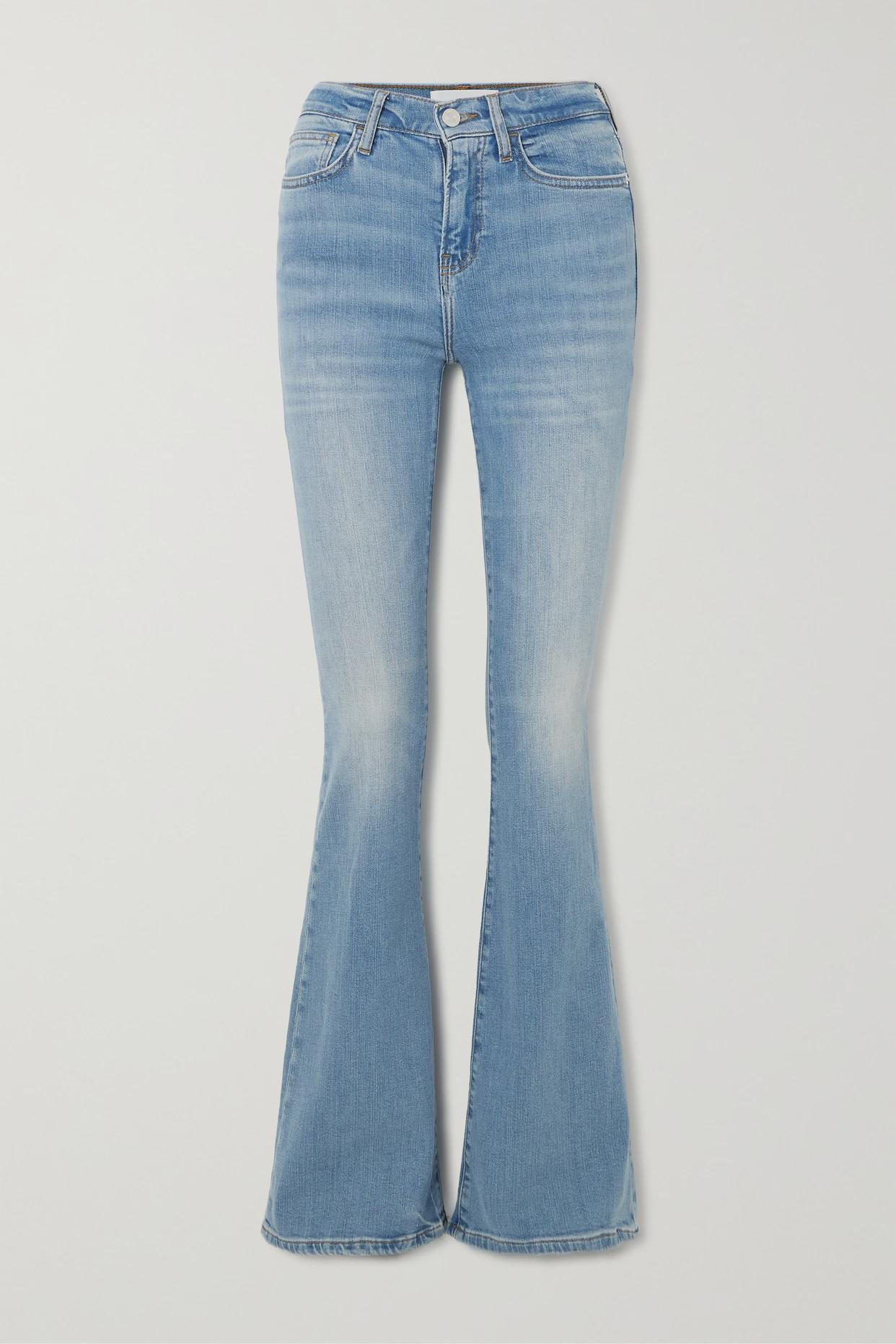 FRAME - Le High Flare High-rise Flared Jeans - Blue | NET-A-PORTER (US)