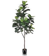 LYERSE Artificial Fiddle Leaf Fig Tree - 6.5ft Faux Ficus Lyrata Plant with 108 Fiddle Leaves Fake Fig Silk Tree in Pot Artificial Tree for Indoor Outdoor Home Office Perfect Housewarming | Amazon (US)