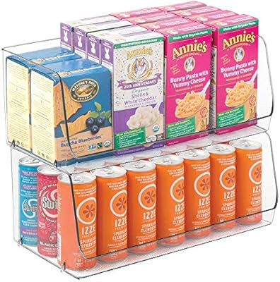 mDesign Extra Large Household Stackable Plastic Food Storage Organizer Bin Basket with Wide Open ... | Amazon (US)