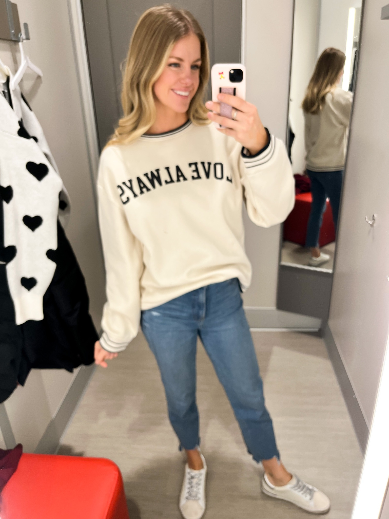 Love always! Thats basically my relationship with target! Love this cute sweatshirt. Sized up to medium! So cute for Valentine’s Day but I would wear year round! 

#LTKunder50 #LTKFind #LTKSeasonal