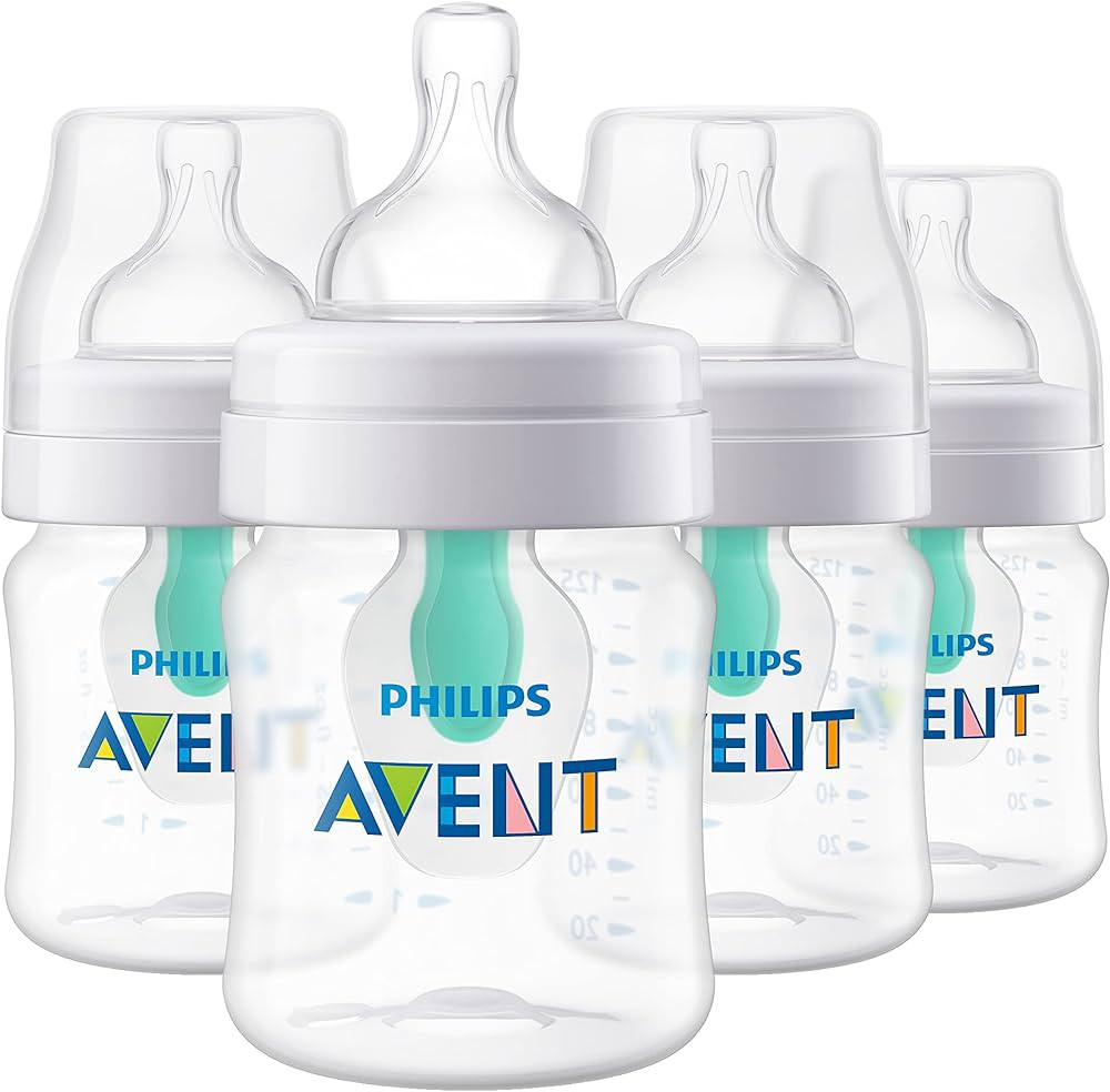Philips AVENT Anti-Colic Baby Bottles with AirFree Vent, 4oz, 4pk, Clear, SCY701/04 | Amazon (US)