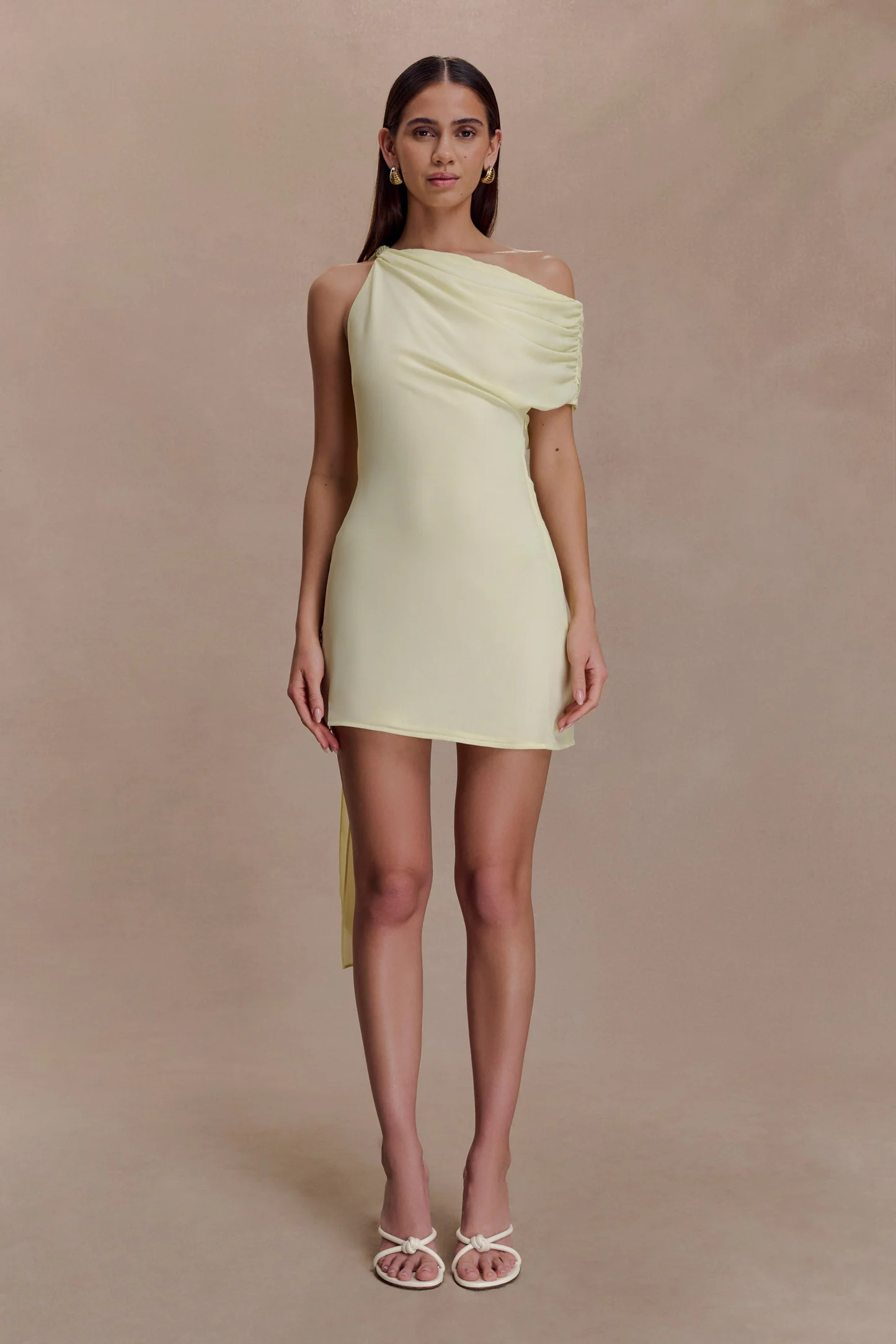 Chiffon Mini Dress - Lemon | MESHKI US
