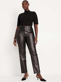 High-Waisted Shine OG Straight Ankle Jeans | Old Navy (US)