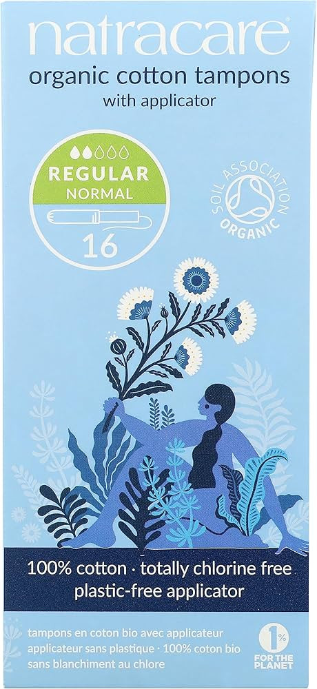 Natracare Organic Cotton Regular Tampons with Cardboard Applicator, Plastic Free, Chlorine Free, ... | Amazon (US)