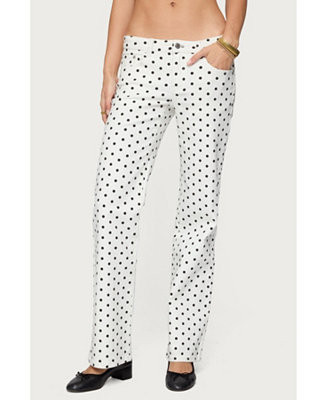 Edikted Women's Romily Polka Dot Low Rise Jeans - Macy's | Macy's