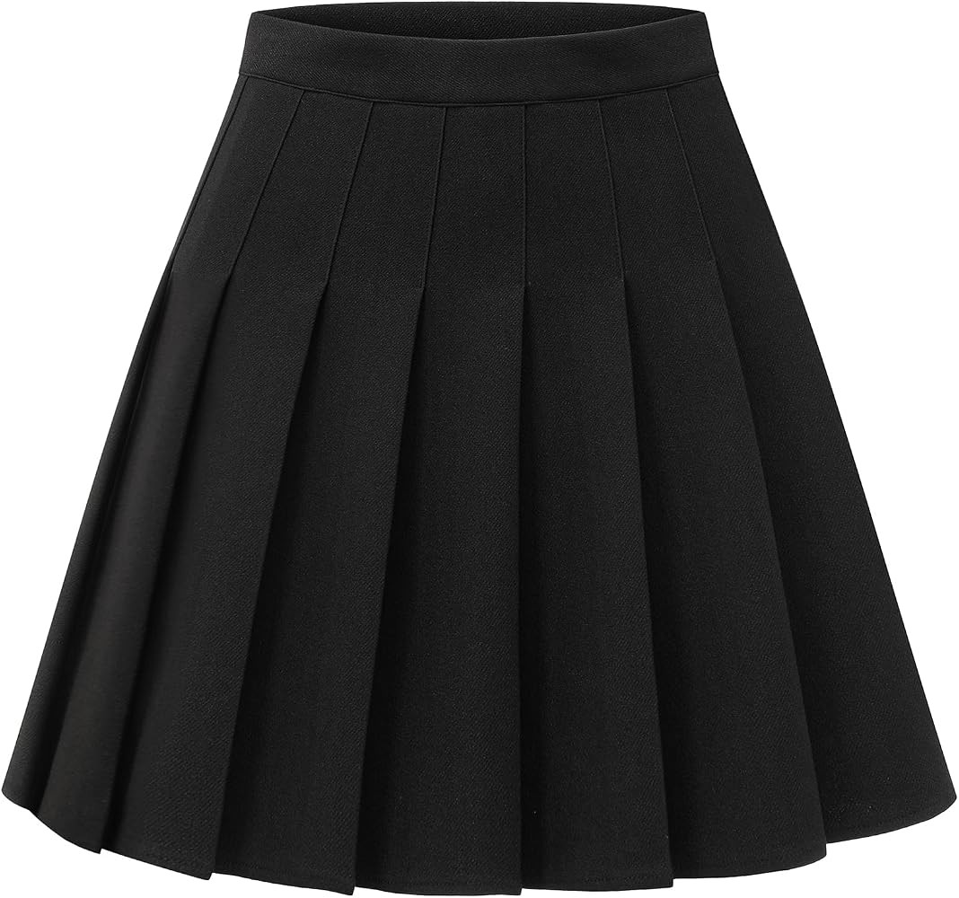 Shestellar Stretchy Short Pleated Skirts for Women Cheerleader Uniform High Waist A-line Mini Ski... | Amazon (US)