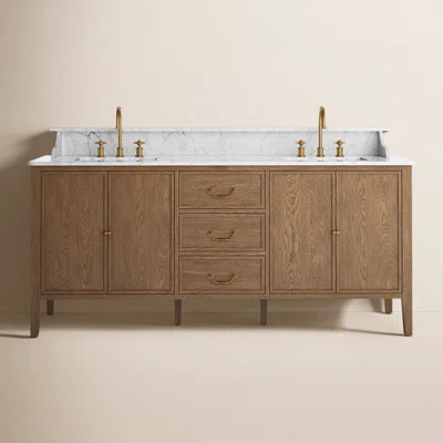 Elliston Double Vanity-Carrara Marble | Wayfair North America