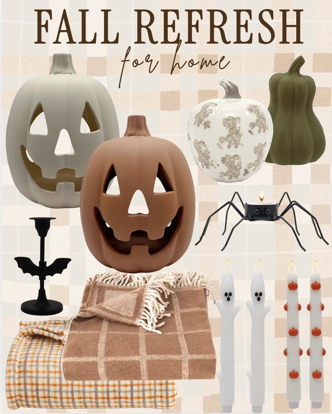 It’s officially time to make the house feel like FALL 🍂🎃 Cozy plaids, neutral pumpkins & just enough spooky to make it fun. I want it all!

#kohls #kohlspartner #kohlsfinds @Kohl's