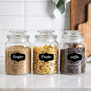 Gala Houseware Set of 3 Airtight Glass Jars with Lids, Round Clear Glass Canister Sets Sealed Lid... | Amazon (CA)